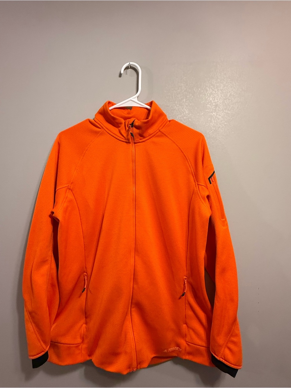 adidas Orange Full-Zip Terrex Athletic Jacket with Black Trim